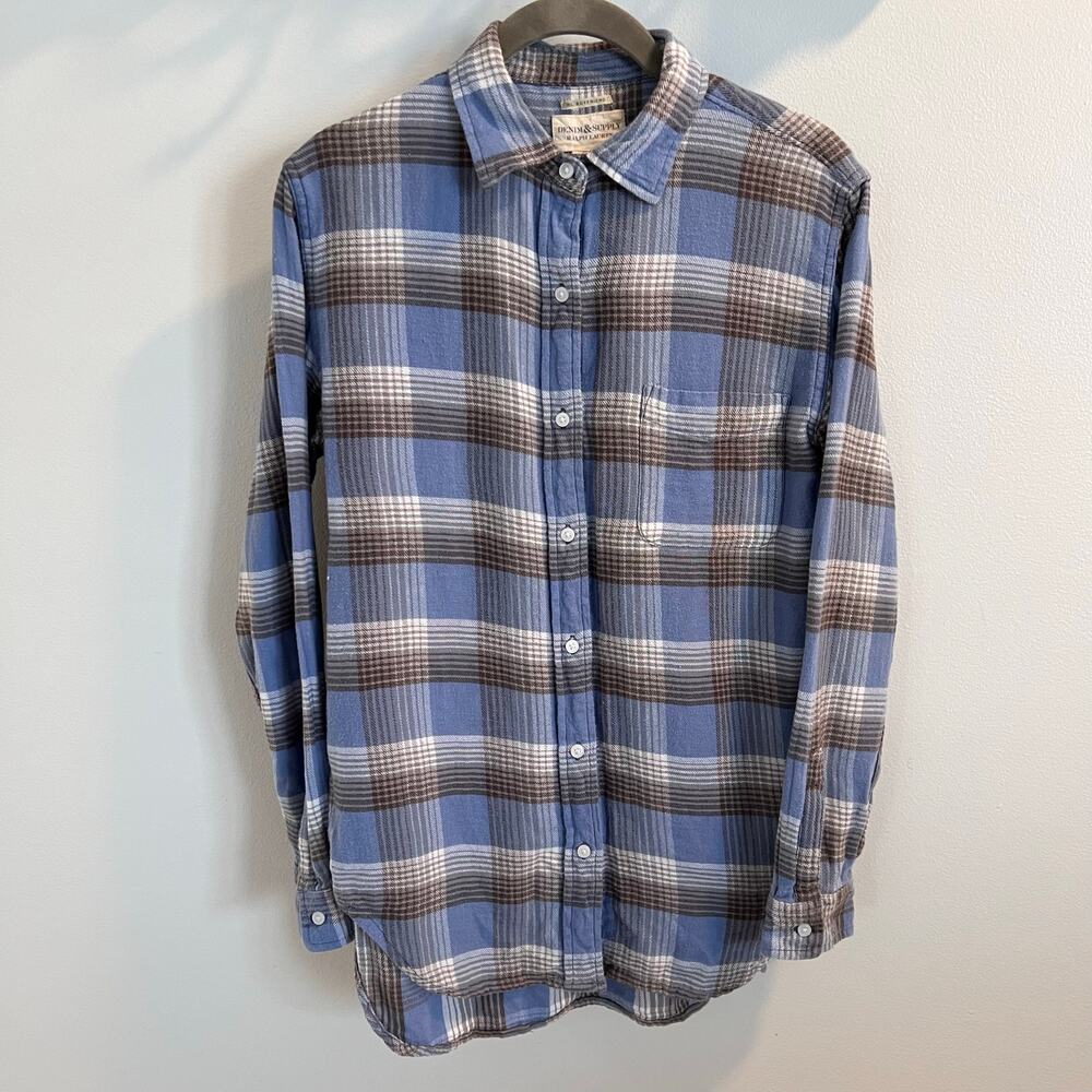 Denim & Supply Ralph Lauren RL Boyfriend Plaid Flannel Shirt Size M